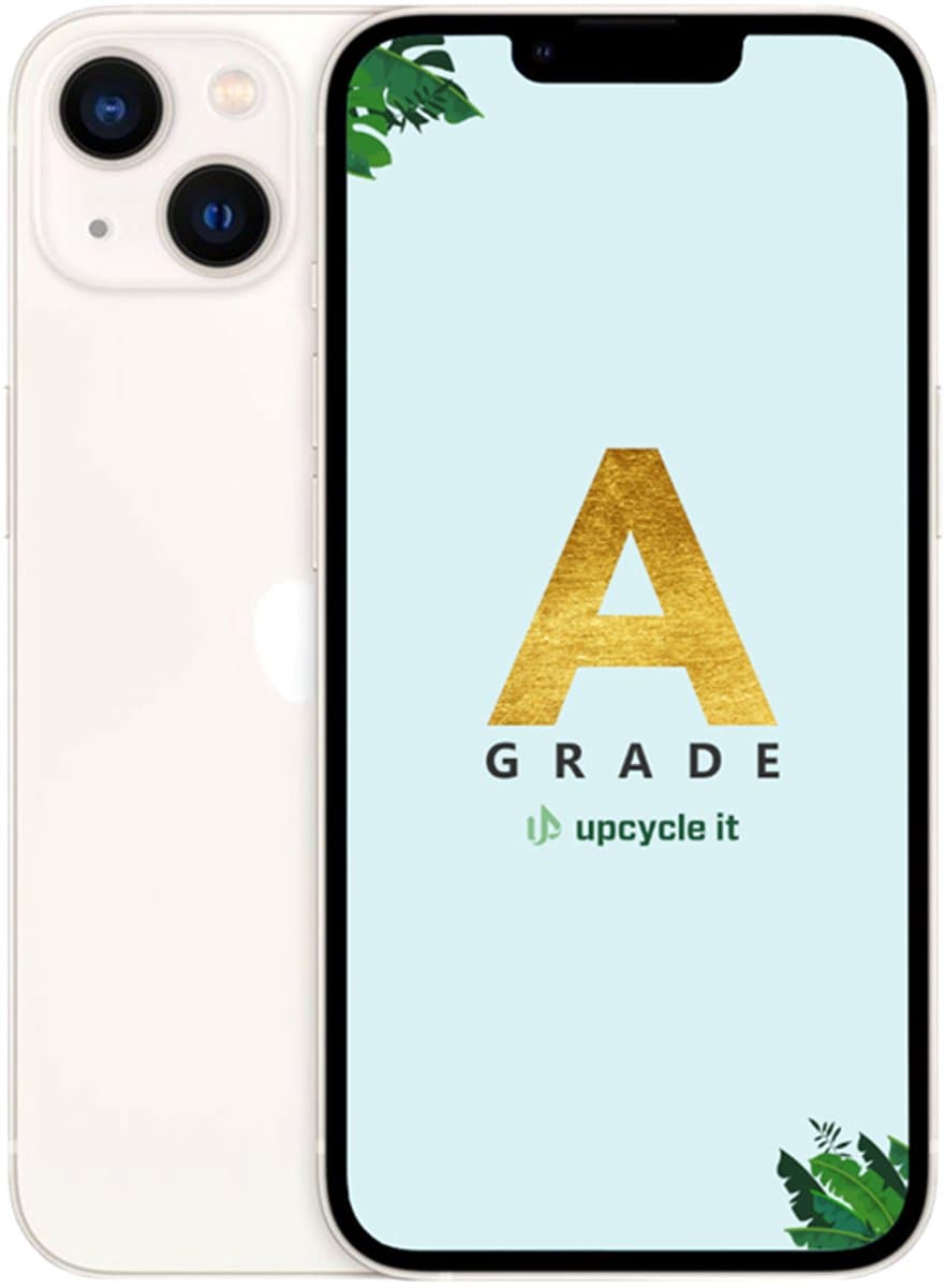 upcycle it Apple iPhone 13 (Refurbished) Grade A 15,5 cm (6.1") Dual SIM iOS 17 5G 128 GB Wit — afbeelding 1