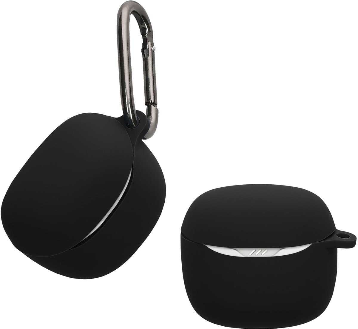 kwmobile Hoes geschikt voor JBL Tune Flex 2 - Siliconen cover voor oordopjes in zwart — afbeelding 1