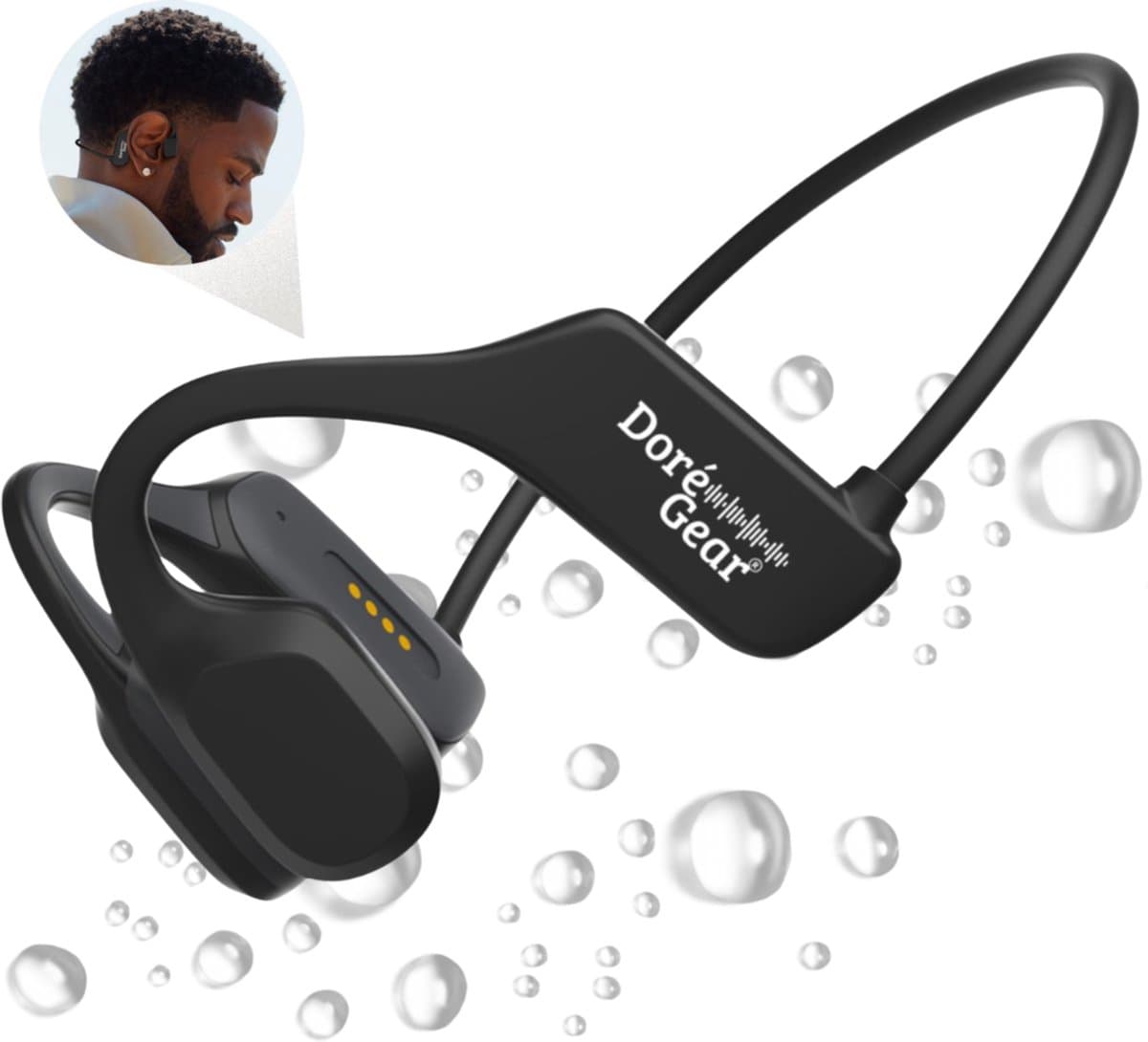 DoréGear® Audio - Bone Conduction Headphone - Open Ear Koptelefoon - 16 GB Interne Geheugenkaart - Sporthoofdtelefoon - Sport oordopjes - Draadloos - Waterbestendig - Met Case — afbeelding 1