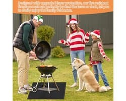 Candala Vuurvaste onderlegger, 96 x 96 cm, vuurwerende mat, hittebestendig, opvouwbare grillmat, vloerbescherming, hittebestendig, koolstofvilt, vuurvaste mat, grilltapijt, vloerbeschermingsmat voor buiten