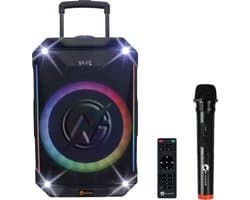N-GEAR THE FLASH 1040 - Bluetooth Karaoke Speaker - 10 Inch Woofer - Discolicht - Draadloze Microfoon - Krachtige party speaker met lichtshow en TWS - 400w