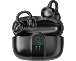 Blackview AirBuds 15 Draadloze Koptelefoon - Open Ear Oordopjes - Bluetooth 6.0 - IPX5 Waterbestendig - 35 uur Afspeeltijd - Dubbele Mic met Ruisonderdrukking - Zwart