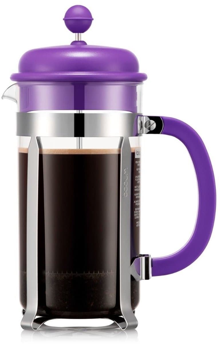 Bodum Coffee Maker | Caffettiera French Press Cafetière | Kunststof deksel | 8 kops | Paars | 1L — afbeelding 1