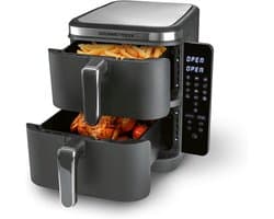 Verticale Heteluchtfriteuse met Dubbele Kamer - 10 Liter Inhoud - Ruimtebesparend & Flexibel Touchscreen