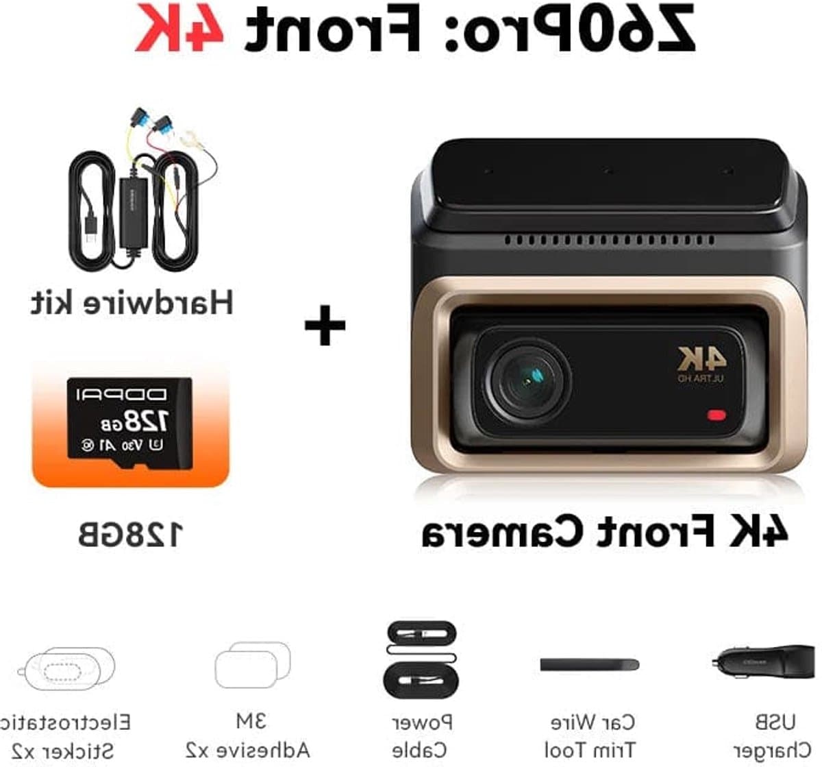 Dashcam – Autocamera – DVR – Videoregistratie – Bewegingsdetectie – 4K Ultra HD – 5GHz Wifi & ADAS Veiligheid — afbeelding 1
