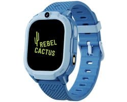 Rebel Cactus SKY (Blauw) - kindersmartwatch - GPS tracker - Whatsapp - (video) bellen - SOS/Geofence - Groot display 1.75" - Gratis OuderApp - Batterij: 32uur - Alle wereldtalen - Geen internet en geen socials - Wel apps - Uit tijdens school - Wifi