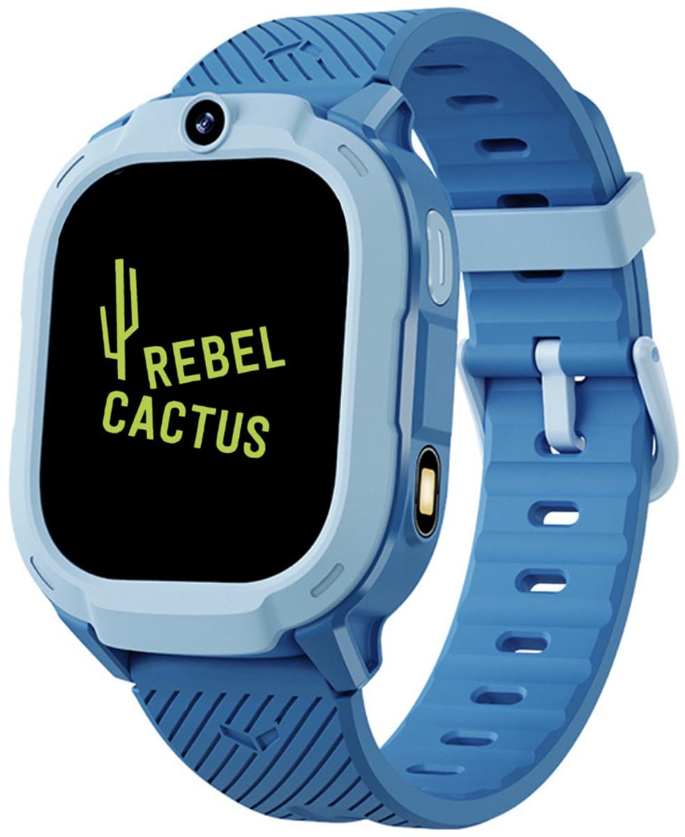 Rebel Cactus SKY (Blauw) - kindersmartwatch - GPS tracker - Whatsapp - (video) bellen - SOS/Geofence - Groot display 1.75" - Gratis OuderApp - Batterij: 32uur - Alle wereldtalen - Geen internet en geen socials - Wel apps - Uit tijdens school - Wifi — afbeelding 1