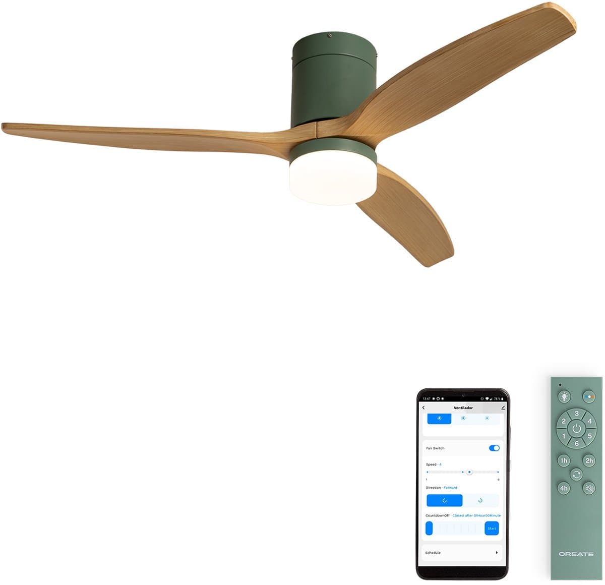 CREATE - Stille 40W plafondventilator met technische ABS bladen in verschillende maten - WIND CALM — afbeelding 1