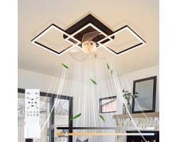 NETTLIFE Moderne Plafondlamp met Ventilator LED - 68cm - 6 Standen - Dimbaar - Met Afstandsbediening en Timer - Voor Woonkamer & Eetkamer