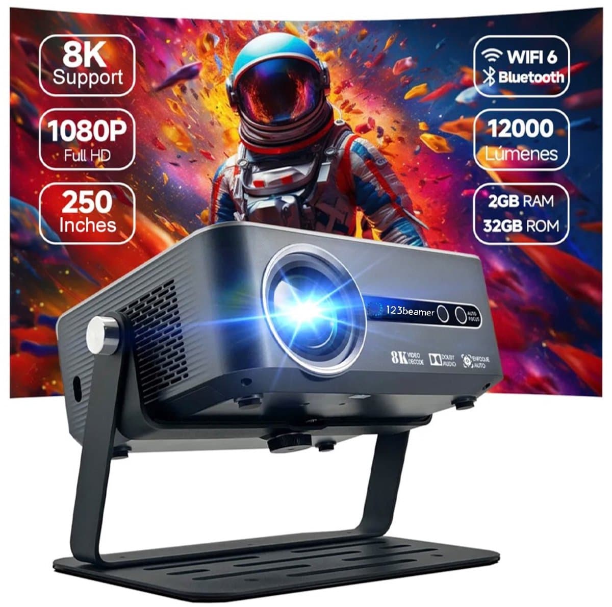123Beamer - BIGVIEW - Projector - 4K - FullHD - 700ANSI Lumen — afbeelding 1