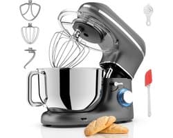 SAVI® Mixer met mengkom - Mixer - Mixer met mengkom keukenmachine - Zilver/ Zwart - 22cm x 35cm x 30cm