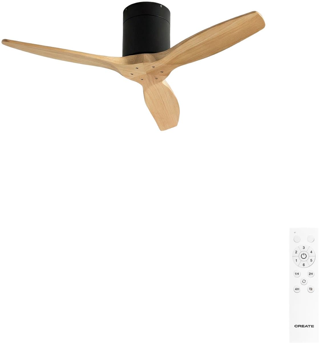 CREATE - Stille 40W plafondventilator met technische ABS bladen in verschillende maten - S - Geen licht - Afstandsbediening - WIND CALM — afbeelding 1