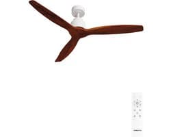 CREATE - Plafondventilator 40W silent Ø132 cm - Met Afstandsbediening - 6 Snelheden - Timer - Zomer/Winter functie - Wit - WIND STYLANCE