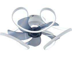 Livano Plafondventilator - Met Verlichting - Plafond Ventilator - Met Lamp - Plafonniere Met Ventilator - Met Licht - Wit - 50cm