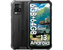 Blackview BV4800 - Robuuste Smartphone - 64GB - 6,56 inch - Dual 4G LTE - Android 13 - IP68 Waterdicht - NFC - GPS - Zwart