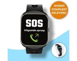 Wiesba® WB33S - GPS Horloge Senior - Smartwatch voor Ouderen - Persoonlijke alarmen - alarm horloge ouderen - GPS Horloge Alzheimer - Valdetectie - Persoonlijk alarm
