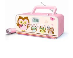 Muse M-29KP - Draagbare radio/CD-/MP3-speler met microfoon | karaoke | ideaal voor kinderen | roze