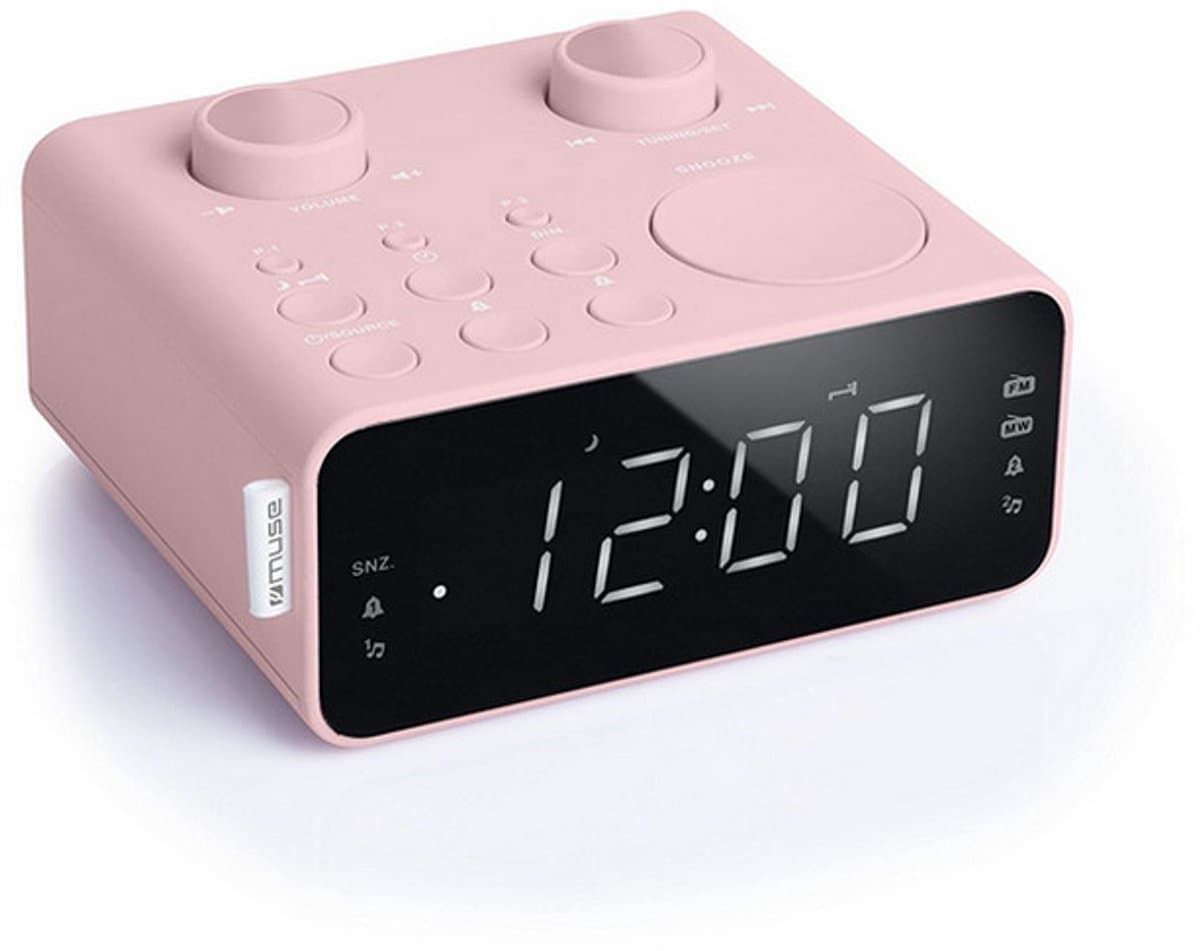 Muse M-17CPK - Digitale wekkerradio met groot display, roze — afbeelding 1
