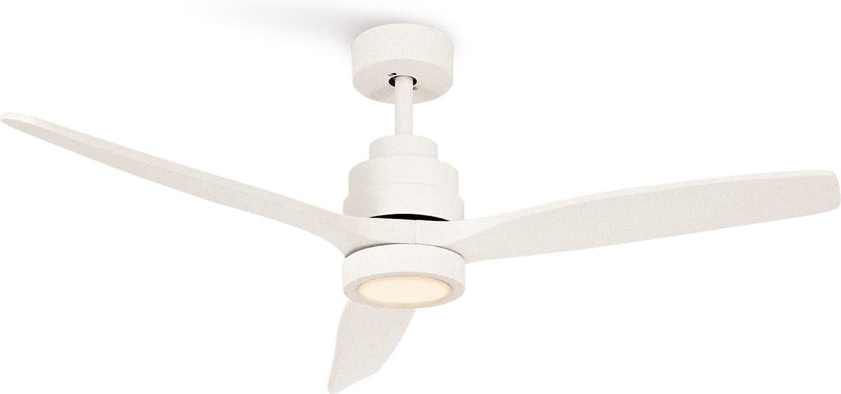 CREATE - Plafondventilator 40W silent Ø132 cm - Met Verlichting drie temperaturen - Met Wifi - Met Afstandsbediening - 6 Snelheden - Timer - Zomer/Winter functie - Wit - WIND STYLANCE — afbeelding 1