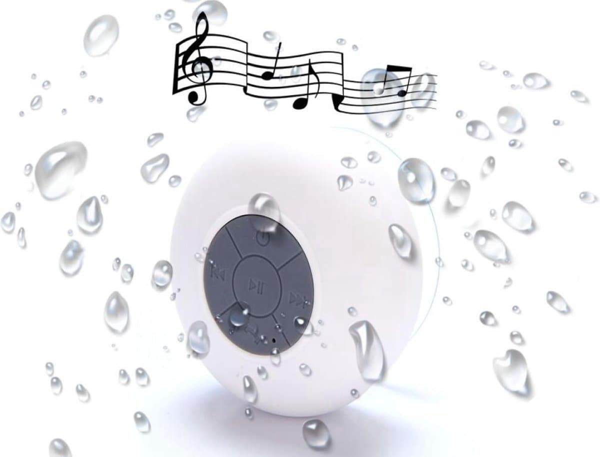 IGOODS Waterdichte Bluetooth Speaker - met Zuignap - Ingebouwde microfoon - Bluetooth 3.0 - Badkamer & Douche Speaker - Wit — afbeelding 1