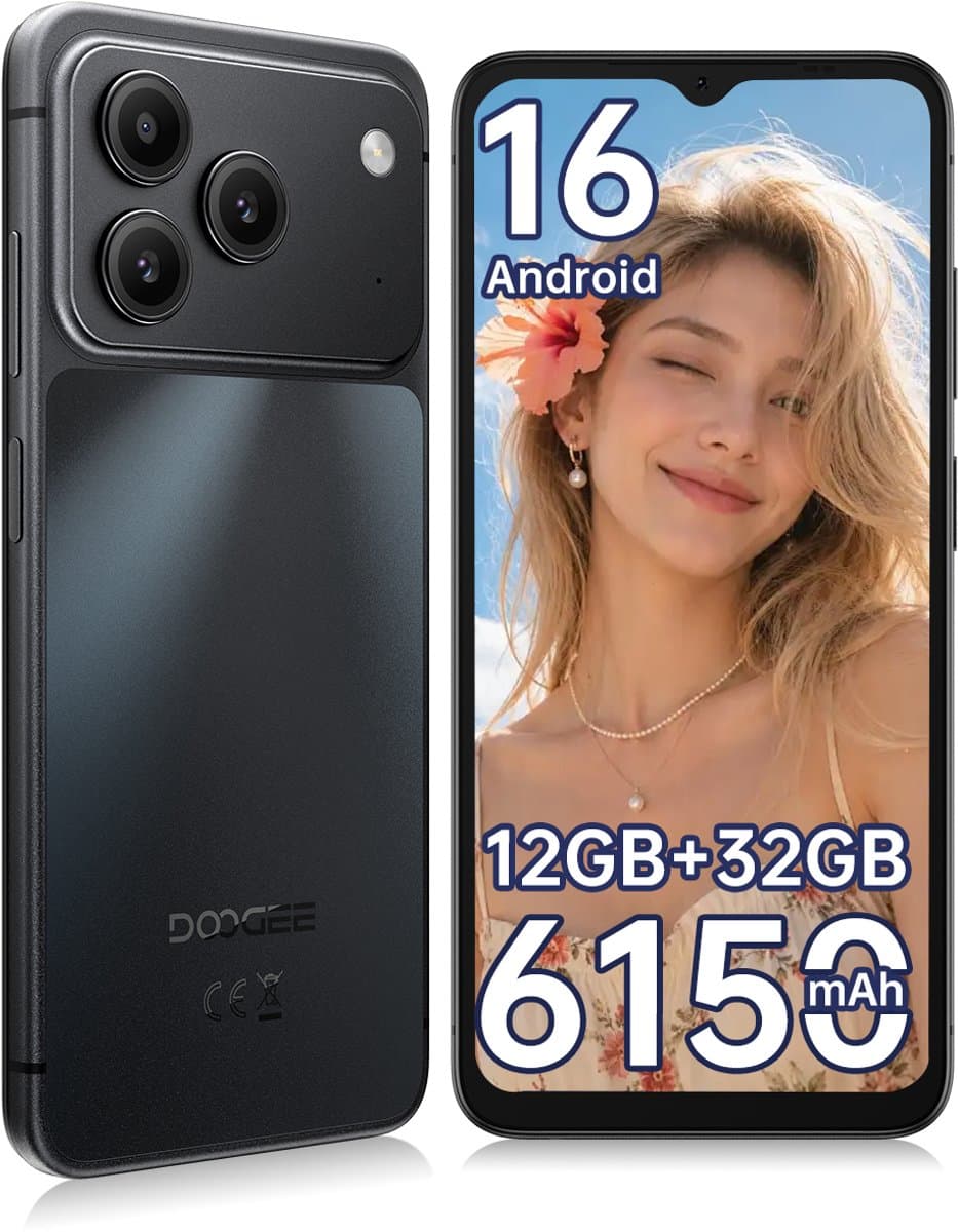DOOGEE Note 57 Lite Smartphone - 6,56" - Android 16 - 12GB(3+9) RAM - 32GB ROM - 6150 mAh - Lichtgewicht 195 g - Zwart — afbeelding 1