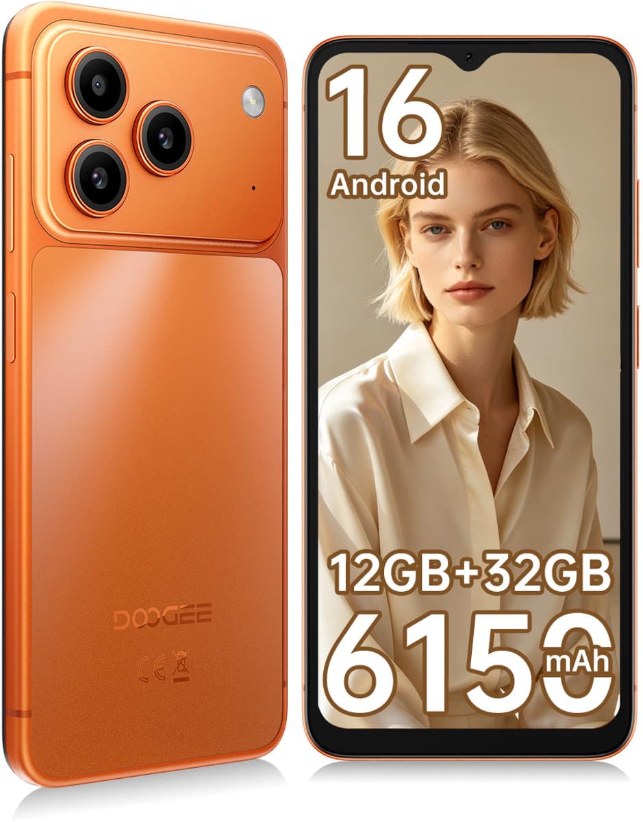 DOOGEE Note 57 Lite Smartphone - 6,56" - Android 16 - 12GB(3+9) RAM - 32GB ROM - 6150 mAh - Lichtgewicht 195 g - Oranje — afbeelding 1