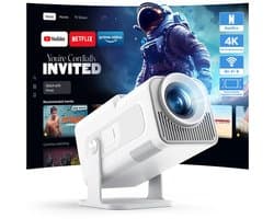 Mini Beamer Full HD 1080P - 180° Draaibaar - 1920 x 1080 Resolutie - DLP - Draagbaar - Voor Thuisbioscoop En Buitenfilmprojectie
