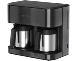ProfiCook KAD 1307 - Dubbel Koffiezetapparaat met Thermoskannen - 24 Kopjes - 2,4 Liter - Dark Inox