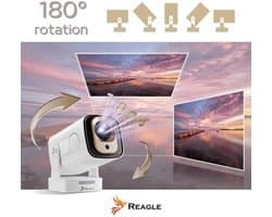 Mini Beamer Draagbaar - 330 ANSI Lumen Android 14 - 1920 x 1080 Full HD Resolutie - LED - Voor Thuisbioscoop