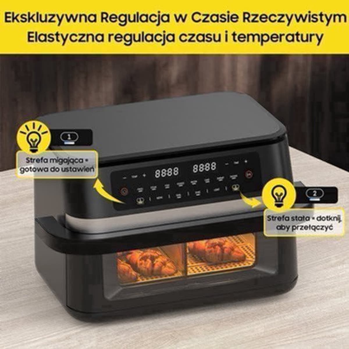 Airfryer – Heteluchtfriteuse – Digitale Friteuse – Gezond Koken – XXL 11L – 2950W Vermogen – Dual-Zone Met Verwijderbare Divider — afbeelding 1