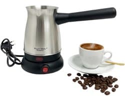 Frank & Muller - Elektrische Turkse Mokka Machine 0,5 Liter – Turkse Koffiezetter Cezve – Elektrische Ibrik 500 ml – RVS Koffiepot – 360° Draaibaar – Verborgen Verwarmingselement – Droogkookbeveiliging – Met Veiligheidsdeksel - Geschikt voor Melk
