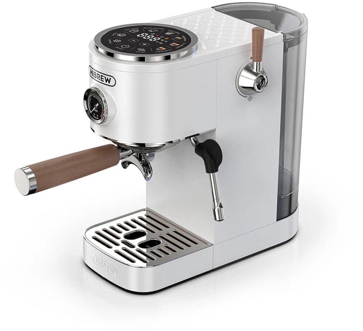 HiBREW H13 Semi-automatische Espressomachine - Dubbele Boiler Systeem met 20 Bar Druk - Multifunctionele Bereidingsmodi - Instelbare Drupbak - Wit — afbeelding 1