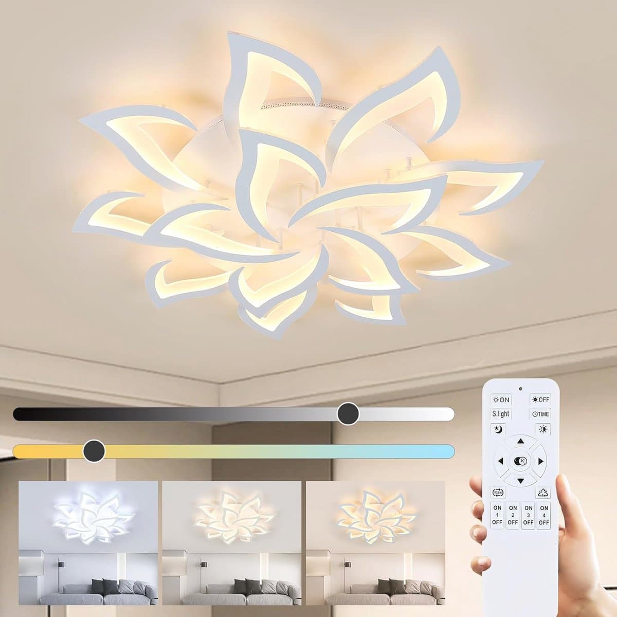 Dimbare LED-plafondlamp 84W met afstandsbediening voor moderne ruimtes — afbeelding 1