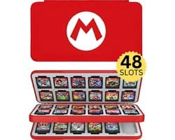 Xainy – Card case XXL rood geschikt voor Nintendo Switch & Switch 2 games | Switch-games opberghoes accessoires | Spellen game hoes houder | Opberg travel box / opbergbox voor OLED / Lite consoles | Beschermhoes 48 card slots