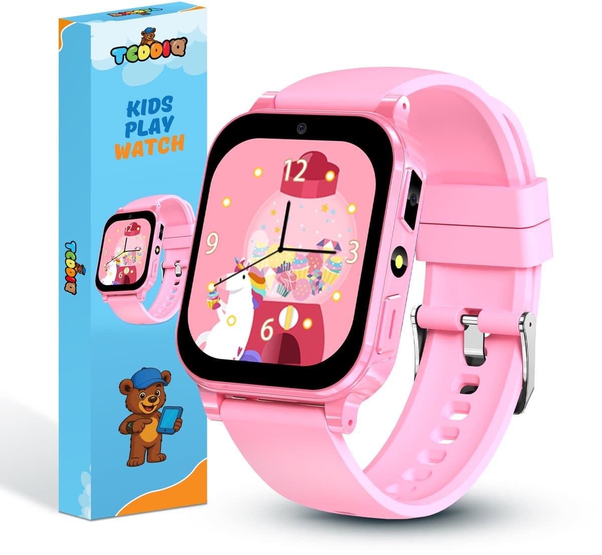 TeddiQ Playwatch - Kinder Smartwatch - Kinderhorloge - Roze - 31 educatieve games - Smartwatch Kind - HD Scherm — afbeelding 1