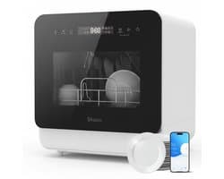 Skoov Mini Vaatwasser met waterreservoir - 3 couverts - 7 wasprogramma's - Kleine smalle vrijstaande afwasmachine - Camping - Wit