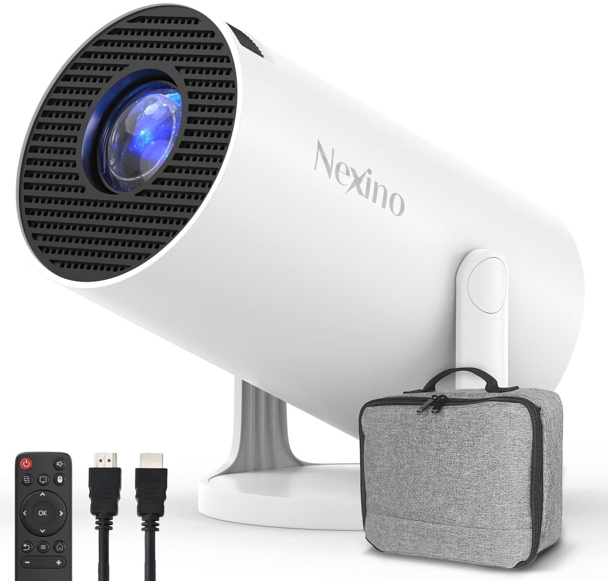 Nexino® Smart Mini Beamer PRO - Projector - 4K Support - Android 14.0 - Home Cinema - Wifi & Bluetooth - Geschikt voor IOS en Android - Incl. Opbergtas — afbeelding 1