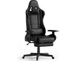 GAME HERO® Winner X1 - Gaming Stoel - Gamestoel - Gaming Chair - Verstelbare Armleuningen - Gamestoel Met Voetsteun - Zwart