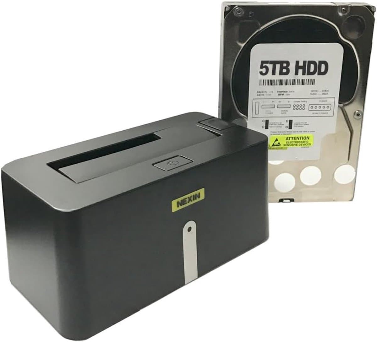 Harde Schijf Dock - Externe Opslag - Data Overzetten - Hoge Overdrachtssnelheid - 5TB Capaciteit - Zwart — afbeelding 1