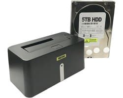 Harde Schijf Dock - Externe Opslag - Data Overzetten - Hoge Overdrachtssnelheid - 5TB Capaciteit - Zwart
