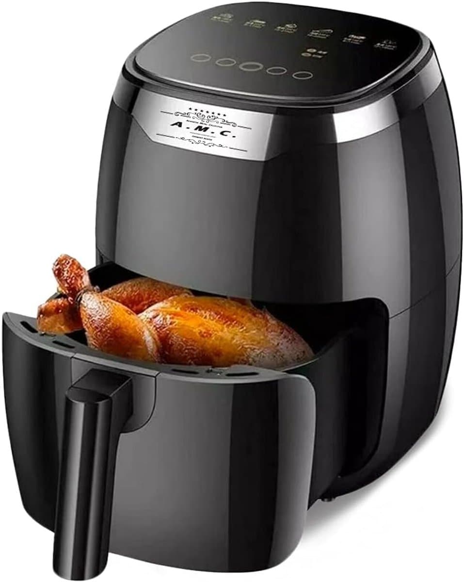 Elektrische Airfryer - Hete Lucht Oven - Gezond Koken - Vetarm Bakken - 8 Liter XL - Zwart — afbeelding 1