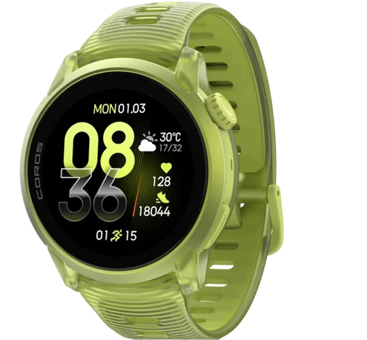 COROS Sporthorloge Pace 4 Silicone Crystal Neon Yellow 43mm — afbeelding 1