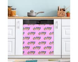 Vaatwasser Magneet Cover - Keuken Decoratie - Keuken Opfrissen - Eenvoudige Installatie - 23x26 Inch - Roze Liefdeswoorden