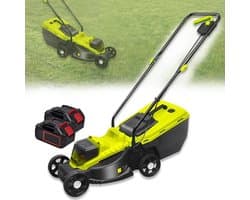 Elektrische Grasmaaier - Accu Grasmaaier - Gazon Onderhoud - Borstelloze Motor - 45L Opvangbak - Zwart