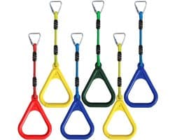 6 stuks klimringen voor kinderen, outdoor, indoor, ninja-ringen om op te hangen, belastbaar tot 160 kg