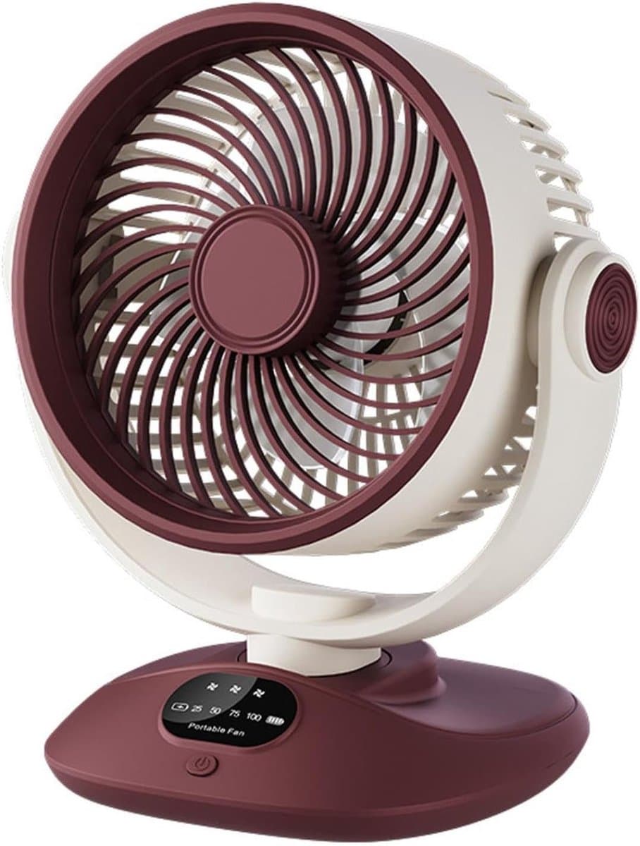 Bureauventilator met oscillatiefunctie - 190×150×225 mm - LED-display - Drie snelheden - Geluidsarme motor - Ideaal voor studentenkamers, kantoren, reizen en kamperen — afbeelding 1