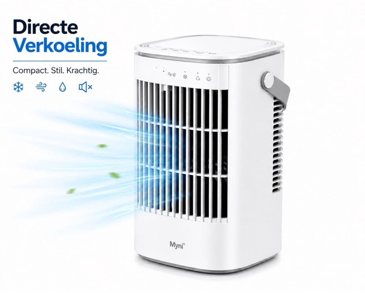 Mobiele Airco Zonder Afvoer - Mobiele Airco Zonder Slang - Compact En Zuinig - Ideaal Voor Koeling In Slaapkamers Of Kleine Kantoren — afbeelding 1
