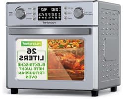 Elektrische Airfryer Oven - Heteluchtfriteuse Combi Oven - Gezond Koken - 360° Hete Lucht Circulatie - 26 Liter - Zilver