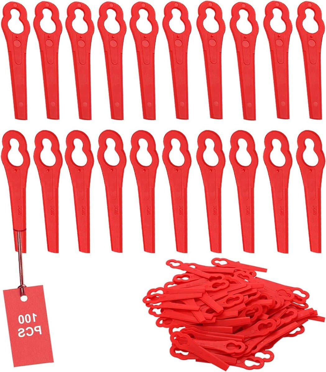 Reservemaaier Mesjes - Grastrimmer Bladen - Gazon Onderhoud - Kunststof Materiaal - 100 stuks - Rood — afbeelding 1