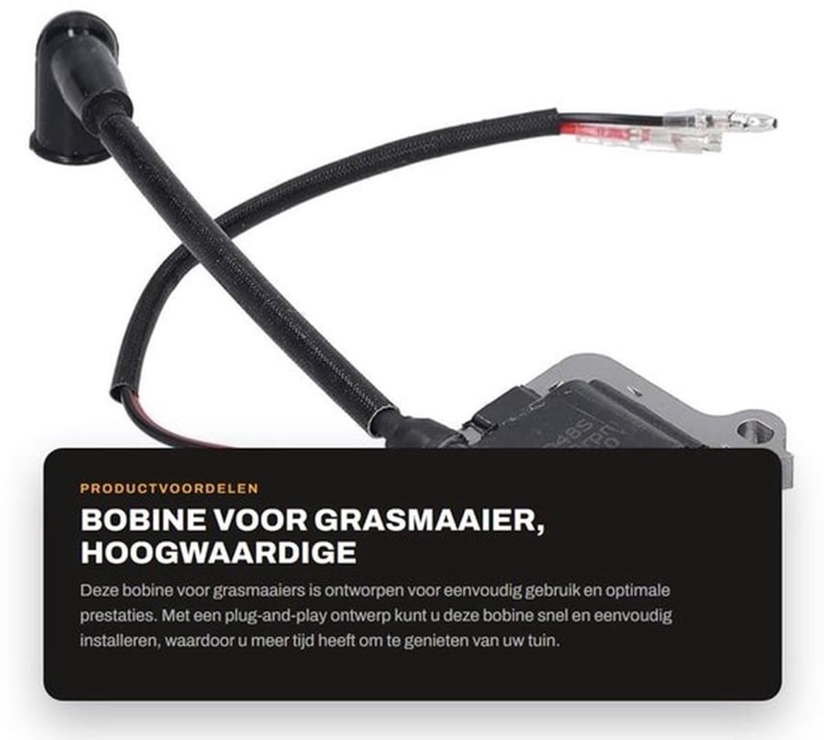 Bobine voor Grasmaaier - Vervanging voor Bougie - Plug and Play - Eenvoudig te Bedienen - Geschikt voor Grastrimmer - Verhoogt Ontstekingsenergie - Ontstekingsspoel — afbeelding 1
